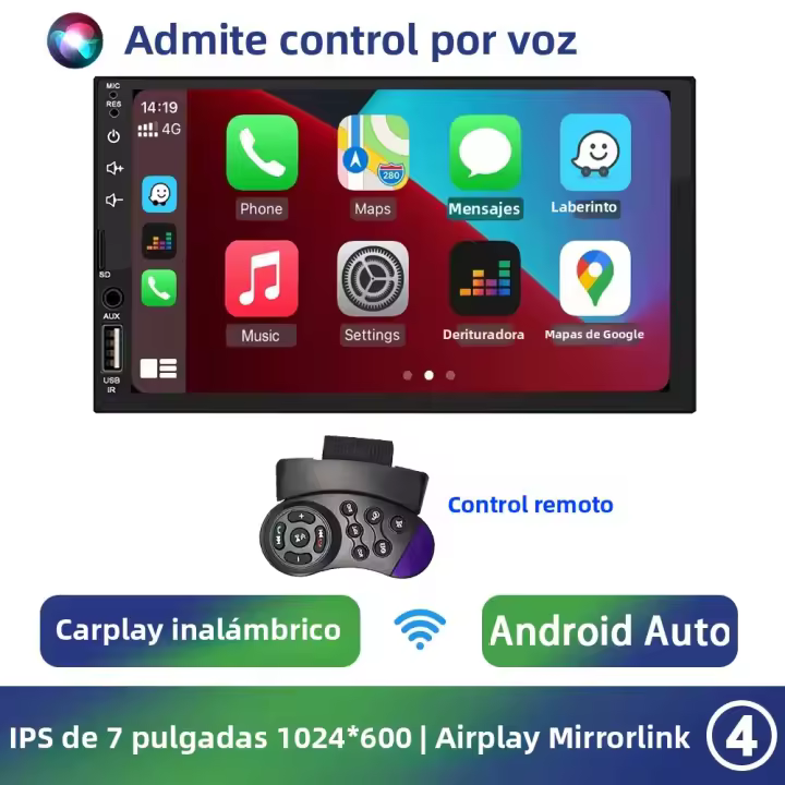 Radio De Coche 7 Pulgadas IPS 2 DIN Estéreo Con Wireless Carplay Y Android Auto MP5 Player Bluetooth USB FM Para Nissan - 1