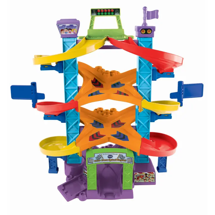 VTech - Parking VIP Tut Tut Bólidos: Con Bruno Fórmula 1 y Coche de Carreras. Incluye 3 Sensores Mágicos, 3 Giros en Espiral, y Doble Salida. Más de 50 Respuestas de Voz y Música. ¡Emoción a   Año Toda Velocidad! - 1
