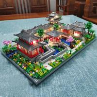 Bloques De Construcción Micro Modelo Torre Del Lago Occidental Con Árboles Y Luz DIY De Diamante Para Niños Y Adultos Regalo - details 1