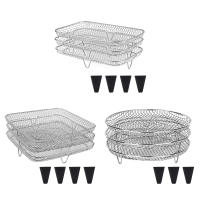 Rack De Asado 3 Capas En Acero Inoxidable Almacenable Soporte Para Carne Fácil De Limpiar Con Base De Silicona Accesorios De Cocina - details 1