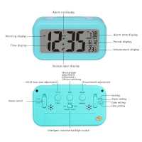 Reloj despertador digital ABCHAT , luz nocturna inteligente, relojes LCD, negro,azul,blanco,rosa , ENVIO 24H , NUEVO - details 0