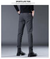 Pantalones Casuales Para Hombre Invierno Terciopelo Grueso Cálido Ajustados Estilo Recto Elásticos Pantalones Largos Para Jóvenes - details 10