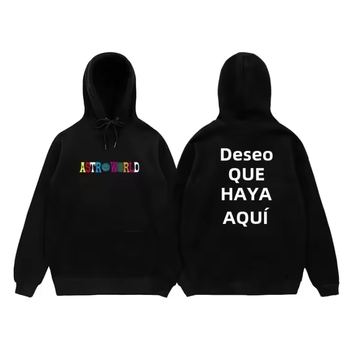 Sudadera Con Capucha Estilo Hip Hop Para Hombre Y Mujer ASTROWORLD Cactus Jack WISH YOU WERE HERE Estampado De Letras Sudadera De Punto De Polyester - 1