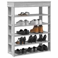 vidaXL Mueble zapatero madera contrachapada 80x30x98 cm en color Blanco/Madera antigua/Gris sonoma y más | almacenamiento funcional diseño moderno para baño dormitorio sala - details 2