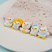 10pcs Pato Cartoon Mini Resina Adornos De Espalda Planos Cabochón Encantos Para Scrapbook Accesorios De Joyería Para Niñas - details 5