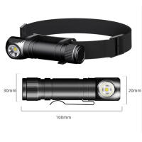 Linterna Frontal LED Recargable USB 18650 Torcha De Camping Super Brillante Con Rotación De 180 Grados Y Luz De Cola Magnética Para Trabajo - details 2
