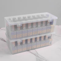 Caja De Almacenamiento Para Uñas Rectangular Y Transparente De Plástico Organizador De Herramientas De Manicura Con Lugar Para Brochas Y Rhinestones - details 1