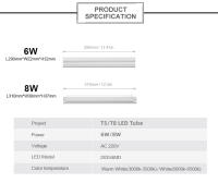 Tubo LED T5 Lámpara Fluorescente 110V 220V 2835 SMD 6W 8W Blanca Cálida Y Fría 29cm 30cm Iluminación Doméstica Barra Luz - details 1