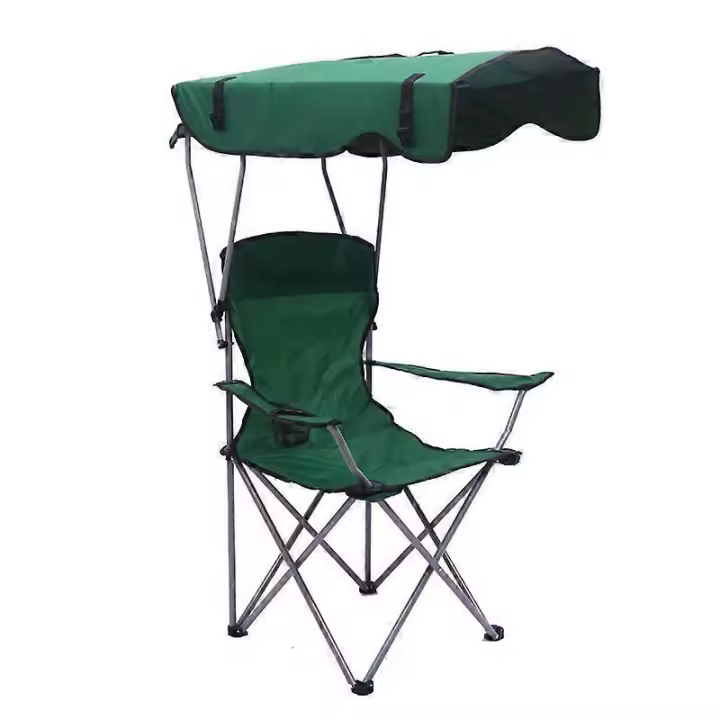 Outdoor folding chairs with shade, portable folding flaring chairs - 1
