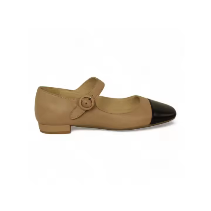 zapato combinado con punta cuadrada y hebilla tacon 2cm - 1