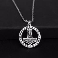 Collar De Runas Escandinavas Con Amuleto De Thor Mjolnir Y Vegvisir Colgante De Ancora En Acero Inoxidable Para Hombres Joyería Moda Unisex - details 5