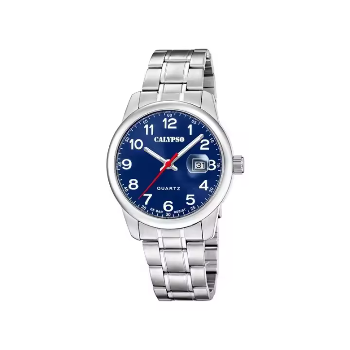 Reloj Calypso K5872/4 Hombre - Acero Inoxidable, Esfera Azul, Correa Plateada - 1