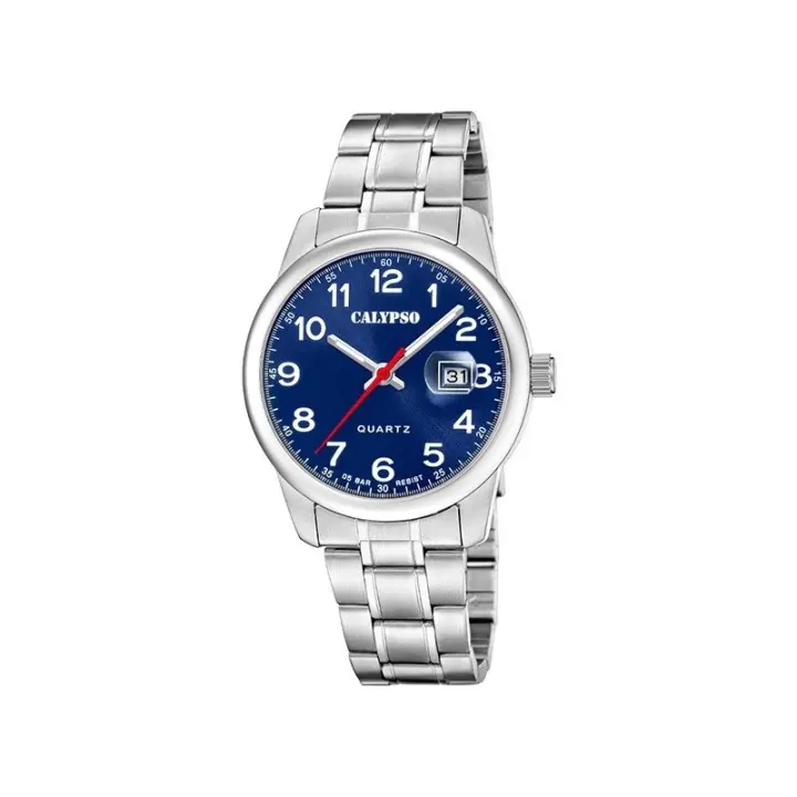 Reloj Calypso K5872/4 Hombre - Acero Inoxidable, Esfera Azul, Correa Plateada - 1