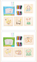 Juguete Educativo De Madera Para Niños Con Puzle De Bordado Y Hilo Patrón Cartoon Juego De Actividad De Tejido Para El Tablero Ocupado Regalo Para Niños - details 10