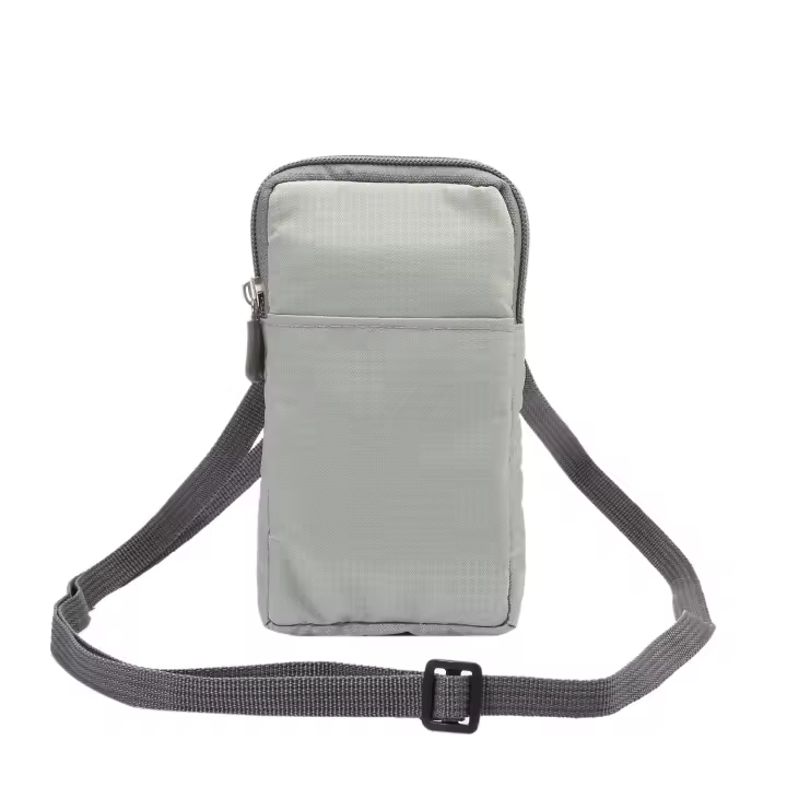 Bolsillo del teléfono celular con correa para el hombro, bolso de hombro para hombres, 6,0 pulgadas de viaje al aire libre vertical Nylon teléfono celular Crossbody Bag (negro) - 1