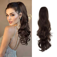 Pony Cola De Caballo Sintética Ondulada Resistente Al Calor Larga Rizada Para Mujeres Big Wave Lazy Bun Grandes Rizos Clip-in Color Puro - details 1
