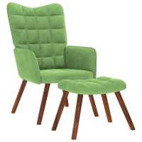 vidaXL Sillón de relax con reposapiés terciopelo rojo tinto en color Rojo vino tinto/Crema/Verde claro y más - details 2
