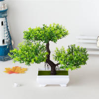 Planta Artificial De Bonsái En Maceta Pequeña Para Jardín Decoración De Hogar Y Mesa Material De Plástico Ornamento De Flor Sin Mantenimiento - details 0