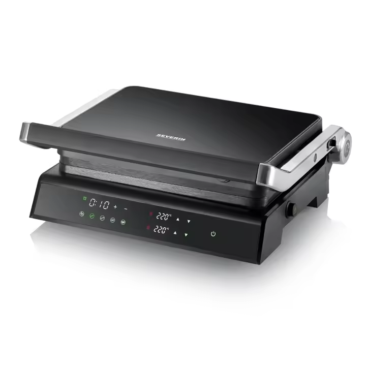 SEVERIN SEVINI 5 en 1 Grill de Contacto y parrilla 1800W Cocina Saludable para Carne, Pescado y Verduras, Placas Antiadherentes, Temperatura Ajustable hasta 230º y Función de Mantener Caliente KG 2399 - 1