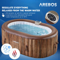 AREBOS In und Outdoor Whirlpool 2400W Piscina Wellness Masaje Ovalada 190x120 cm - details 21