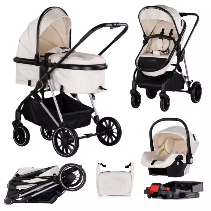 CHIPOLINO Carrito de bebé trío convertible AURA con base Isofix de Chipolino – hasta 22 kg - 1