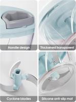 Manual Food Chopper,Kitchen Hand Pull Processor or Slicer for Vegetables Meat Fruits Nuts Garlic Onion Peppers (Green) - details 1