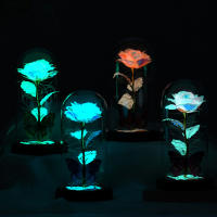 Lámpara De Rosas Artificiales Con LED Galaxia Rosa Y Mariposa Regalo De Navidad Para Bodas Y San Valentín Decoración De Hogar - details 1