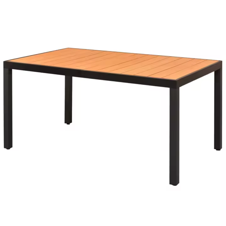 Mesa de Jardín de Aluminio y WPC marron 150x90x74 cm - 1