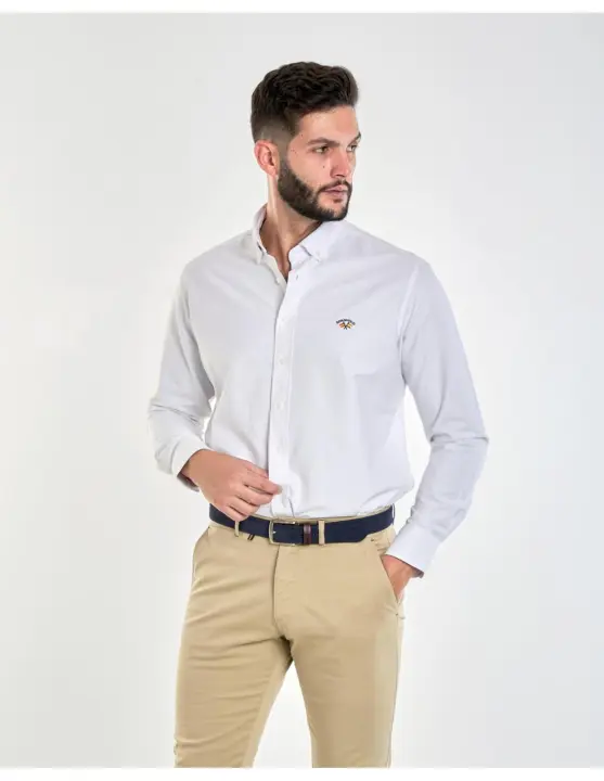 SPAGNOLO CAMISA SPAGNOLO OXFORD LISO BLANCO - 1