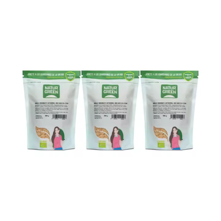 Pack 3x NaturGreen Arroz Basmati Integral Bio 500 g - 1