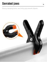 6PCS Soporte Para Fondo De Fotografía Stand Clips Para Telas Grandes Equipamiento Fotográfico De Alta Calidad Plástico - details 1
