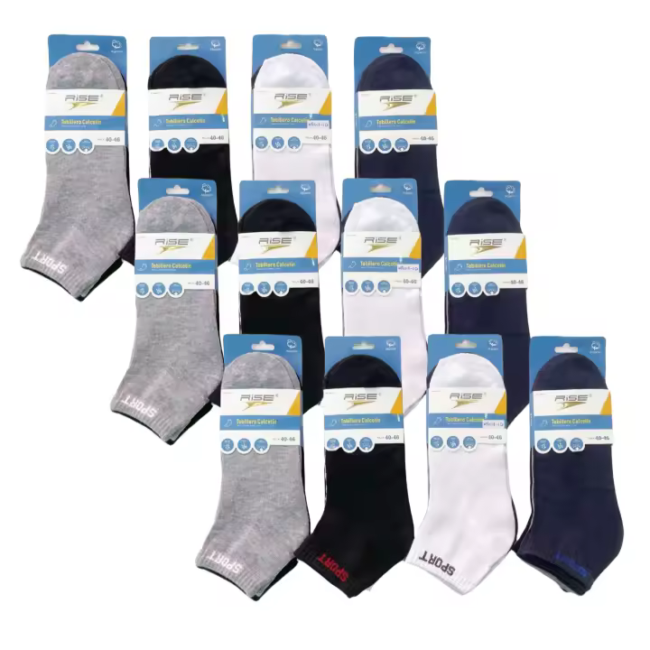 Set de 12 Calcetines Deporte Sneaker Cortos para hombre multicolor (Color al azar, no se puede elegir) - 1