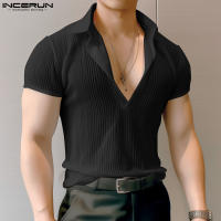 Camiseta De Pecho Redondo Con Estampado Rayado Para Hombre INCERUN Moda Casual Verano Manga Corta Tallas S-5XL Ropa De Calle - details 1