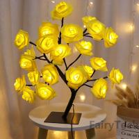 Lámpara De Mesa En Forma De Rosa LED Con Luz De Noche Y Árboles De Navidad USB Decoración Para Fiesta De Hogar Y Bodas Regalo Para Madre - details 0