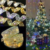 Cinta De Navidad Luminosa Con Lazo Dorado De 2-10M Luces De Hada Para Decoración De Árbol Y Regalos En Fiestas Y Hogar - details 7