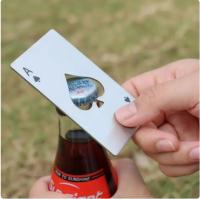 Abrepuertas De Acero Inoxidable Tamaño De Tarjeta De Crédito Ace of Spades Creativo En Forma De Baraja Portátil Para Bebidas - details 0
