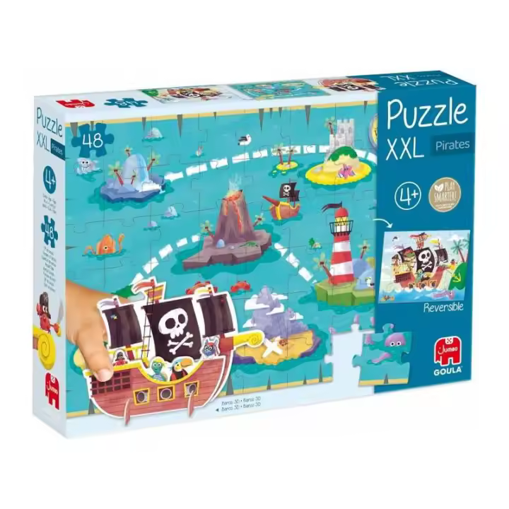 GOULA PUZZLE MADERA XXL MAPA TESORO PIRATA DE DISET - 1