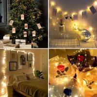 Cadena De Luces De Cobre Con Clip USB Para Decoración De Fiestas Y Navidad Estrella Luz Atmosfera Para Habitación Y Pared - details 5