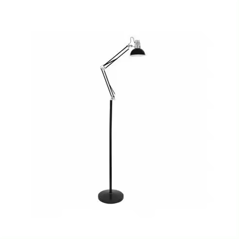 FABRILAMP Flexo de Pie Articulable Rutilo Negro/Cromo 180x28x28 Cm - Iluminación Ajustable - 1