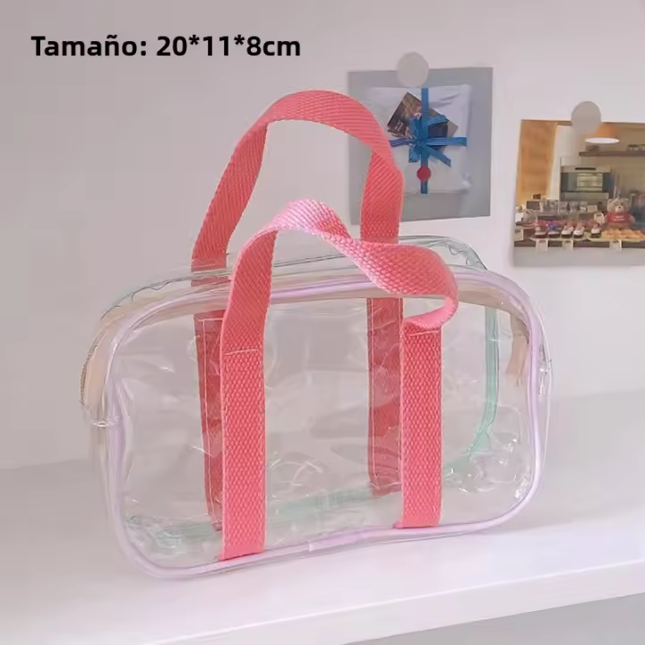 Bolso De Hombro Grande En Color Crema Para La Playa Y La Piscina Bolso De Almacenamiento Transparente De PVC Para Guardar Ropa Y Artículos De Baño - 1