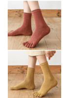 Calcetines Cortos De 5 Dedos De Algodón Para Mujer Y Niñas Absorbentes De Sudor Transpirables Suaves Elásticos Harajuku Para Todas Las Estaciones - details 3