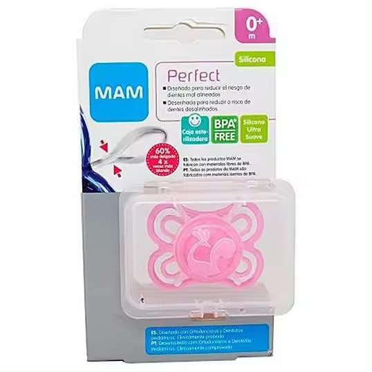 Mam Chupete Silicona Perfect 0+ M Rosa 1Ud - 1