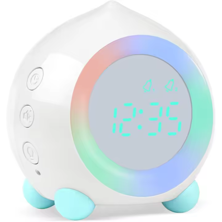 Reloj despertador para niños con Luz LED digital, Despertador con Luz Nocturna, para día y Noche, para niños y niños, Con Volumen ajustable y función de Repetición, with Carga USB - 1