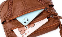 Bolso De Hombro Para Mujer En PU Genuino Moda Y Versatilidad Regalo Ideal Para Chicas Y Adultas Mayores Con Cierre De Cremallera Y Bolsillo Interior - details 22