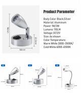 Luz De Lectura LED DC12V Para RV Barco Caravana Camping Luz De Punto Con Interruptor Y Ajuste Aluminio Interior Adaptable - details 10