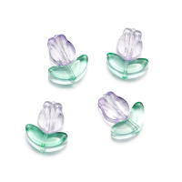 10/20 Sets De Cuentas De Tulipes De Vidrio Con Hojas Espaciadoras Para Creación De Joyas Pulseras Y Collares Accesorios De Manualidades - details 6