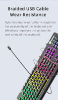 Teclado De Juego ONIKUMA G32 Con Teclas RGB Retroiluminadas Y Cubiertas Mate 104 Teclas Teclado De Membrana Para PC Gamer - details 8