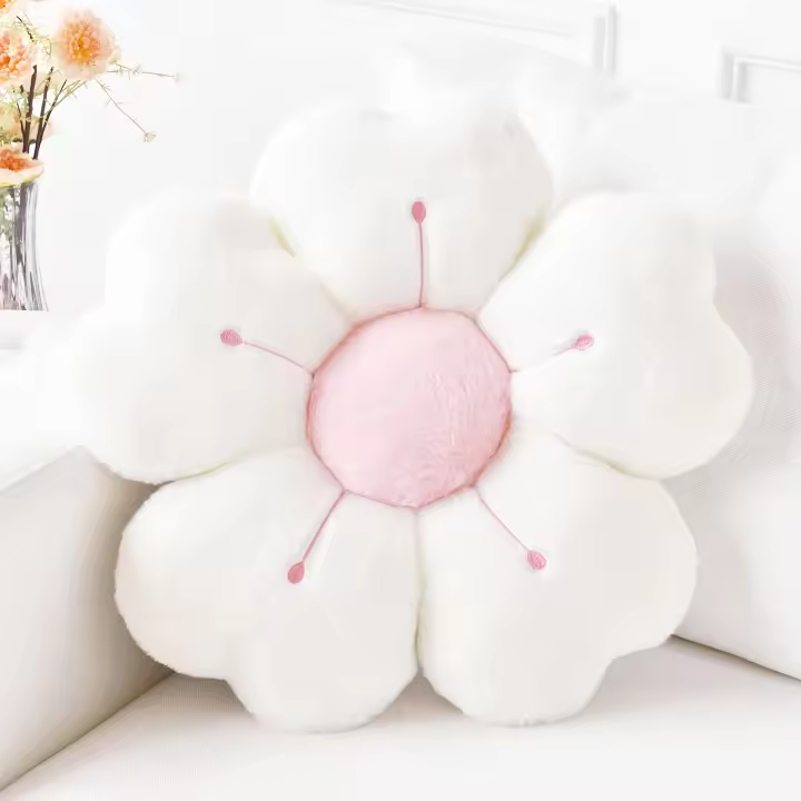 Cojín Decorativo De Plush En Forma De Margarita Suave Y Cómodo Para Cama Y Sofá Fabricado Con Tela De Poliéster - 1