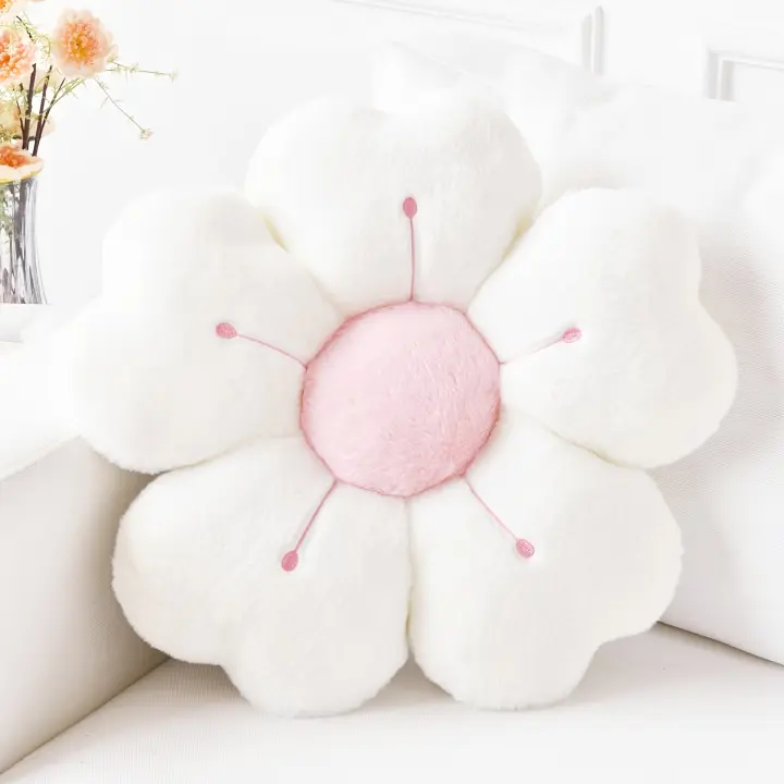 Cojín Decorativo De Plush En Forma De Margarita Suave Y Cómodo Para Cama Y Sofá Fabricado Con Tela De Poliéster - 1