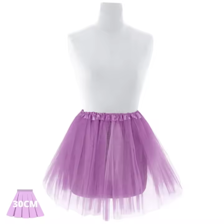 Festëën® Falda elástica lila - Tutú  Talla adulto (40cm) e infantil (30cm)  Complemento fiesta, carnaval, halloween - Festëën® - 1